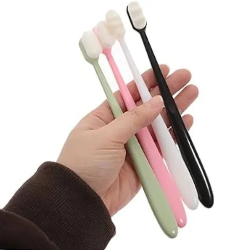 Nano Toothbrush with Travel Case | Ultra Soft Micro-Nano Bristles | For Sensitive Gums, Adults & Kids | Parrot Color - FashionShoqeen.com