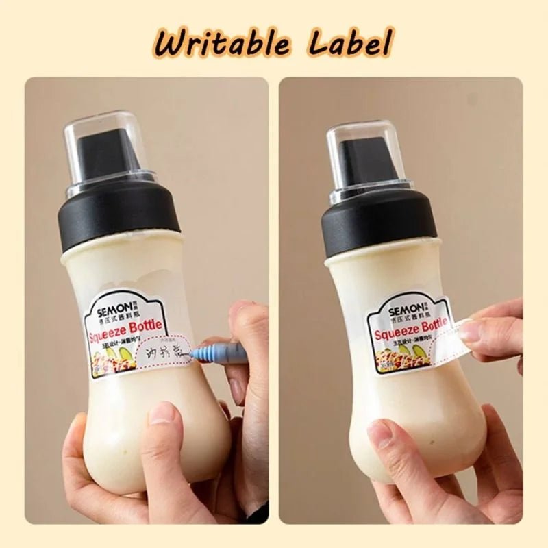 5 Hole Squeeze Sauce Bottle | Refillable Condiment Dispenser with Lid | Multipurpose Ketchup & Hot Sauce Bottle for Kitchen | Black Cap - FashionShoqeen.com