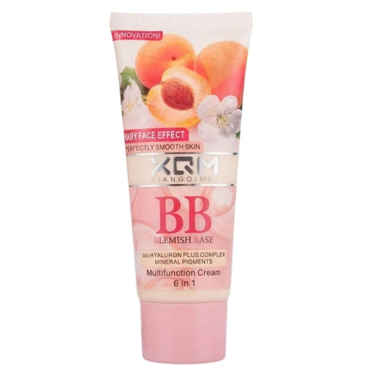XQM BB Blemish Apricot Base Cream | 6-in-1 Multifunction BB Cream with Hyaluronic Acid & Mineral Pigments | SPF 15 | 65ml - FashionShoqeen.com