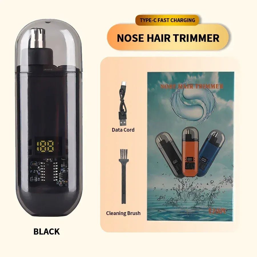 Digital Nose Hair Trimmer – Type-C Rechargeable Electric Grooming Tool - FashionShoqeen.com