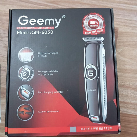 Geemy GM-6050 Professional Hair Clipper & Beard Trimmer with T-Blade