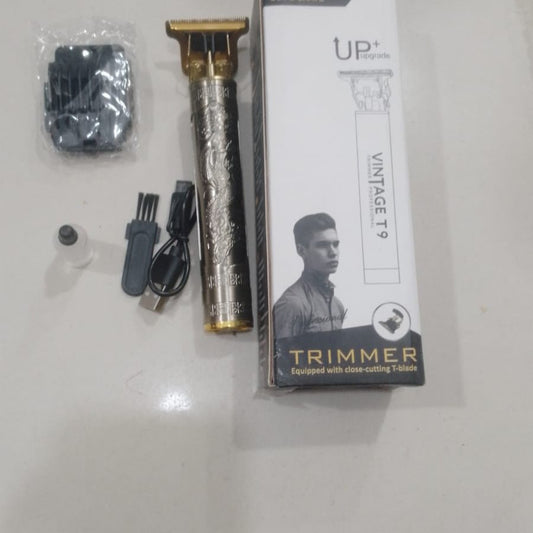 Vintage T9 Professional Hair Trimmer | Cordless T-Blade Beard & Hair Clipper | Gold - FashionShoqeen.com