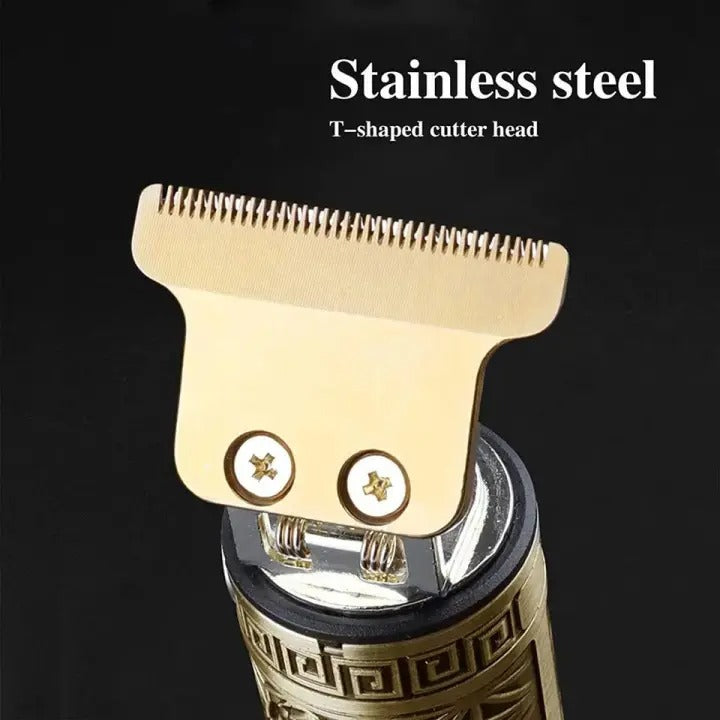 Vintage T9 Professional Hair Trimmer | Cordless T-Blade Beard & Hair Clipper | Gold