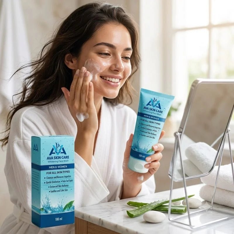 AVA Face Wash | Glycolic Acid & Vitamin-Enriched Brightening Cleanser | Deep Cleansing & Hydrating Formula | For All Skin Types - FashionShoqeen.com
