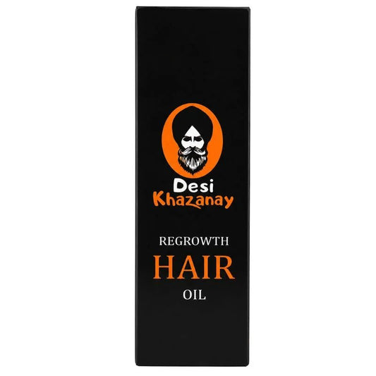 Desi Khazanay Regrowth Hair Oil | Herbal Hair Growth Oil with 25+ Herbs, Cold-Pressed Oils & Essential Oils | Scalp Nourishment & Hair Care | For Men & Women - FashionShoqeen.com
