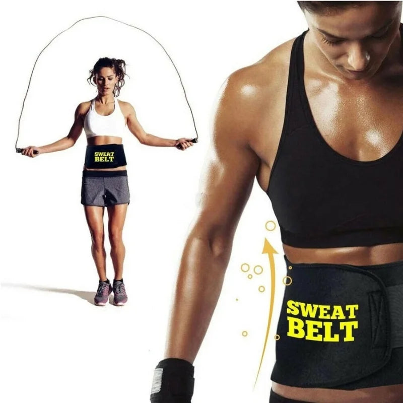 Waist Trimmer Belt for Men & Women | Adjustable Sweat Belt for Workout & Gym | Tummy Support & Body Shaper | Free Size | Pack of 1 - FashionShoqeen.com