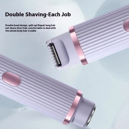 2-in-1 Electric Facial Hair Remover & Eyebrow Trimmer for Women | Double Head Shaver - FashionShoqeen.com
