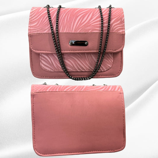 Luxury Women’s Shoulder Bag in Pink Faux Leather for Casual, Work, and Formal Use