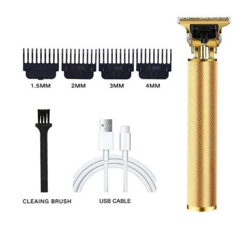 Professional T9 Hair & Beard Trimmer | Semi-Metal Body | Rechargeable Cordless Precision Clipper