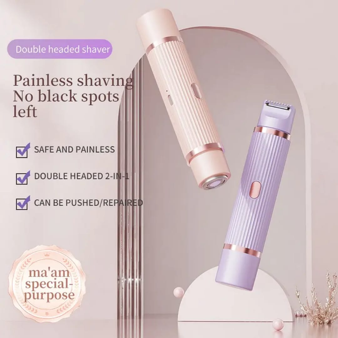 2-in-1 Electric Facial Hair Remover & Eyebrow Trimmer for Women | Double Head Shaver - FashionShoqeen.com
