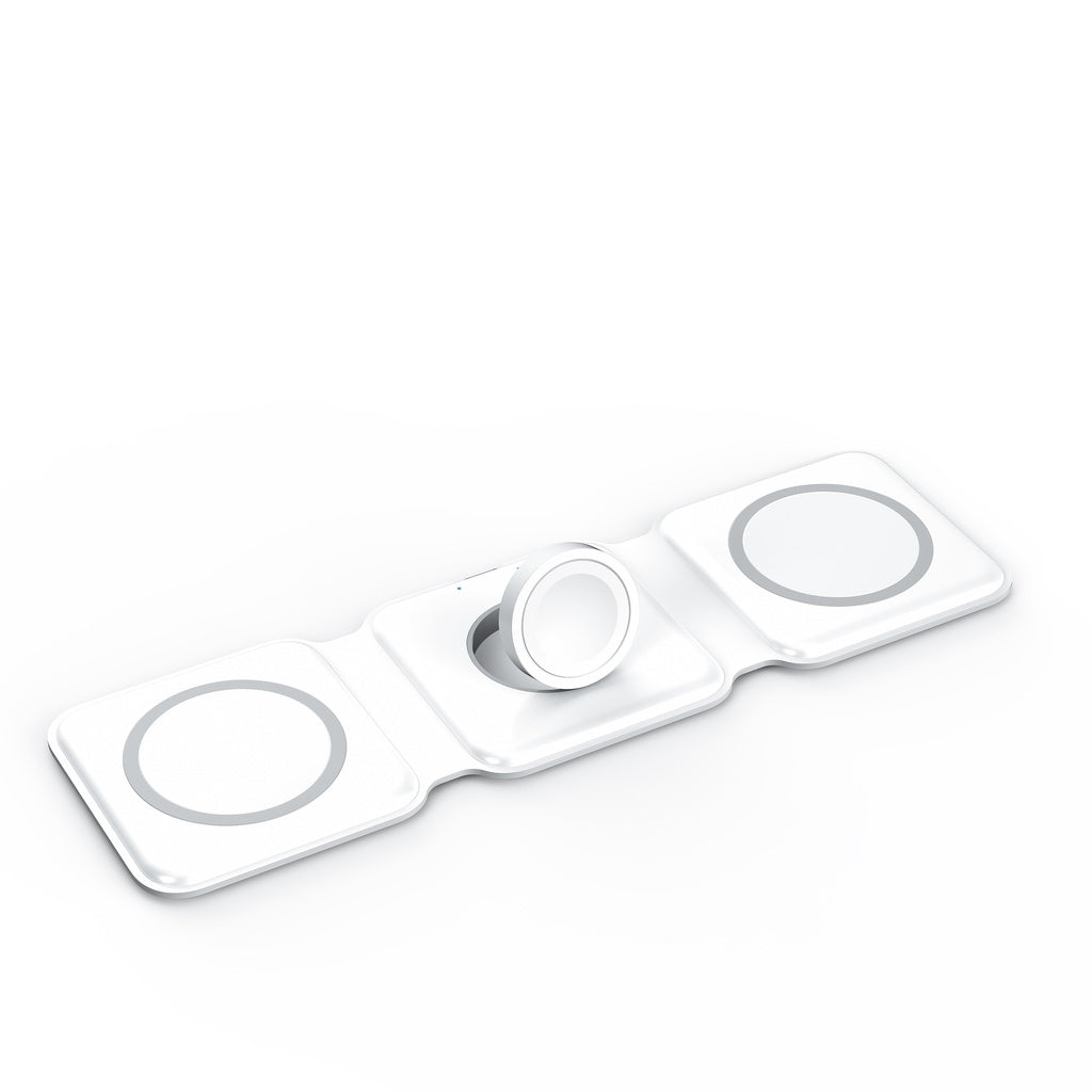 3-in-1 Foldable Magnetic Wireless Charger 15W Charging Station for iPhone Apple Watch and AirPods