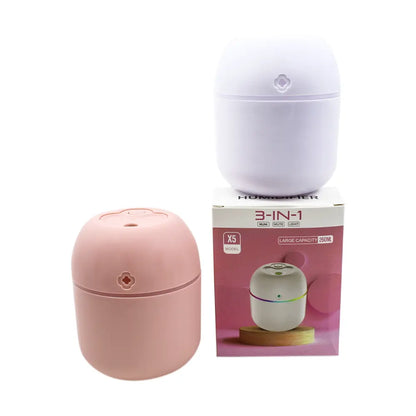 USB Portable 3-in-1 Air Humidifier | Mute, Colorful LED Light & Aromatherapy | For Home, Office & Car