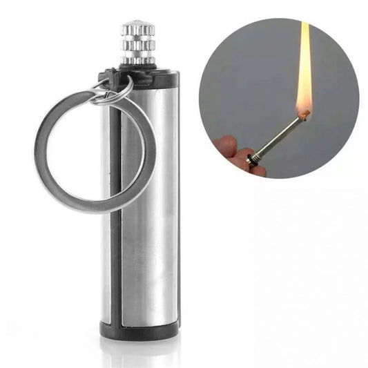 Permanent Match Striker Flint Stone Lighter with Keychain | Waterproof Survival Matchstick for Smoking & Outdoor Use - FashionShoqeen.com