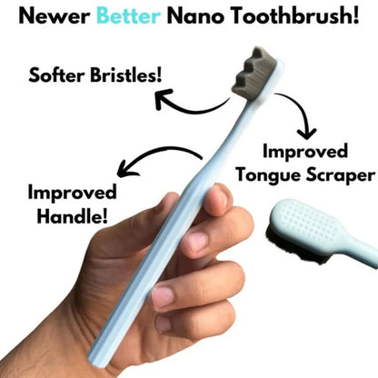 Nano Toothbrush with Travel Case | Ultra Soft Micro-Nano Bristles | For Sensitive Gums, Adults & Kids | Pink