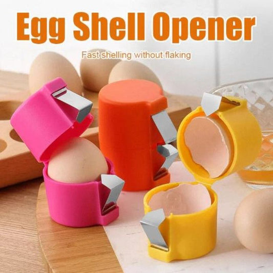 Efficient Egg Opener & Egg Shell Cracker Tool | Stainless Steel Egg Shell Opener Kitchen Gadget for Raw & Boiled Eggs | Random color - FashionShoqeen.com