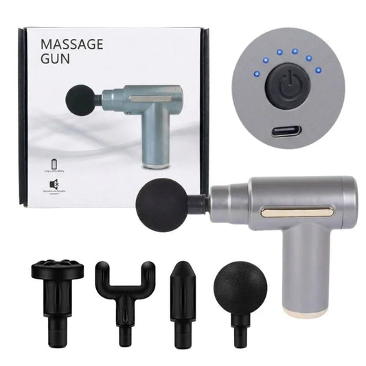 Deep Tissue Muscle Massage Gun | Fascia Relaxation Massage Gun with 6 Speed Levels & 4 Massage Heads | Random Color - FashionShoqeen.com