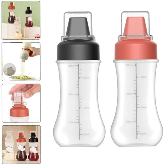 5 Hole Squeeze Sauce Bottle | Refillable Condiment Dispenser with Lid | Multipurpose Ketchup & Hot Sauce Bottle for Kitchen | Black Cap - FashionShoqeen.com
