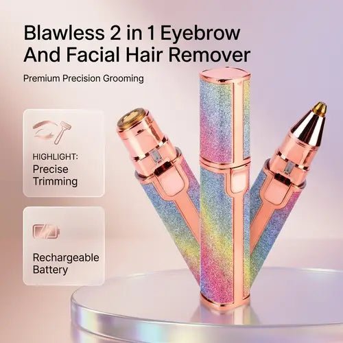 Blawless 2-in-1 Eyebrow Trimmer & Facial Hair Remover for Women | Rechargeable USB Electric Facial Hair Remover - FashionShoqeen.com
