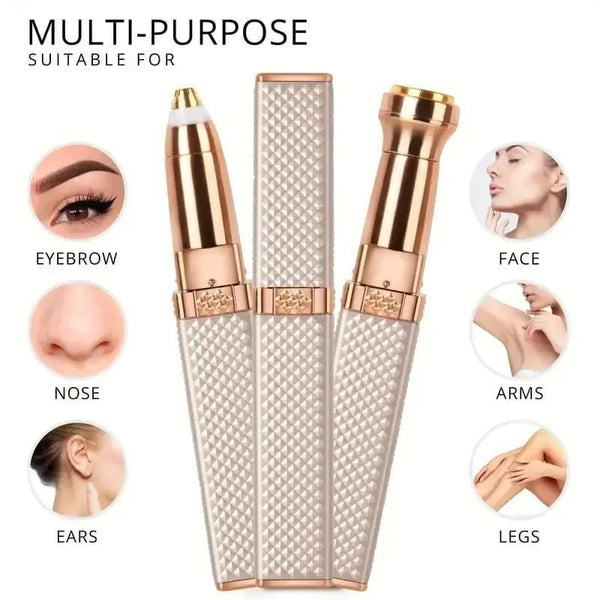 Multi-purpose beauty tool with rose gold design, suitable for various body parts.