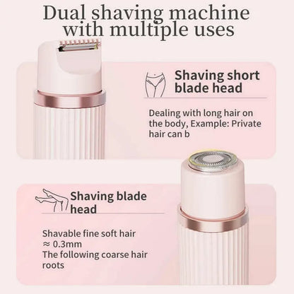 2-in-1 Electric Facial Hair Remover & Eyebrow Trimmer for Women | Double Head Shaver - FashionShoqeen.com
