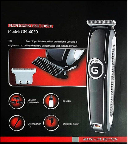 Geemy GM-6050 Professional Hair Clipper & Beard Trimmer with T-Blade