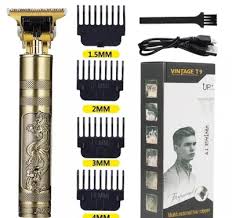 Vintage T9 Professional Hair Trimmer | Cordless T-Blade Beard & Hair Clipper | Gold - FashionShoqeen.com