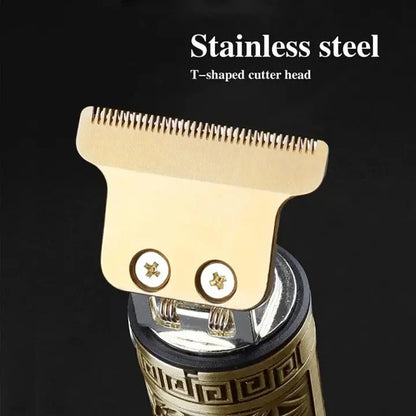Vintage T9 Professional Hair Trimmer | Cordless T-Blade Beard & Hair Clipper | Gold