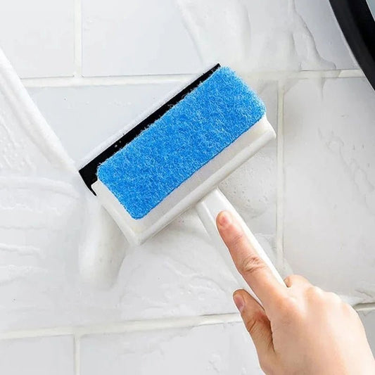 2-in-1 Foam Window Wiper & Glass Cleaner | Rubber Squeegee with Foam Sponge | Car Windshield, Mirror & Kitchen Glass Cleaning Brush - FashionShoqeen.com