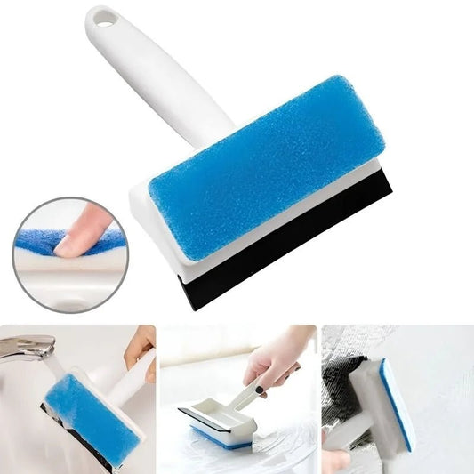 2-in-1 Foam Window Wiper & Glass Cleaner | Rubber Squeegee with Foam Sponge | Car Windshield, Mirror & Kitchen Glass Cleaning Brush - FashionShoqeen.com