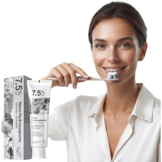 7.5% Nano-Hydroxyapatite Toothpaste | Deep Cleaning & Advanced Enamel Protection | Fluoride-Free Mint Toothpaste for Sensitive Teeth | Fresh Breath & Daily Oral Care - FashionShoqeen.com