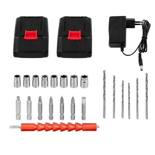 TOP ROCKET Cordless Rechargeable Drill Machine Kit | 48V Double Batteries | 3-in-1 Drill, Screwdriver & Impact Driver | Variable Speed Power Tool Set with Carry Case - FashionShoqeen.com