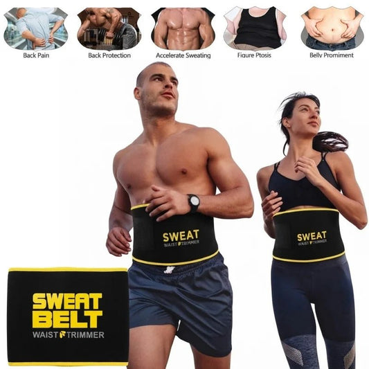 Waist Trimmer Belt for Men & Women | Adjustable Sweat Belt for Workout & Gym | Tummy Support & Body Shaper | Free Size | Pack of 1 - FashionShoqeen.com